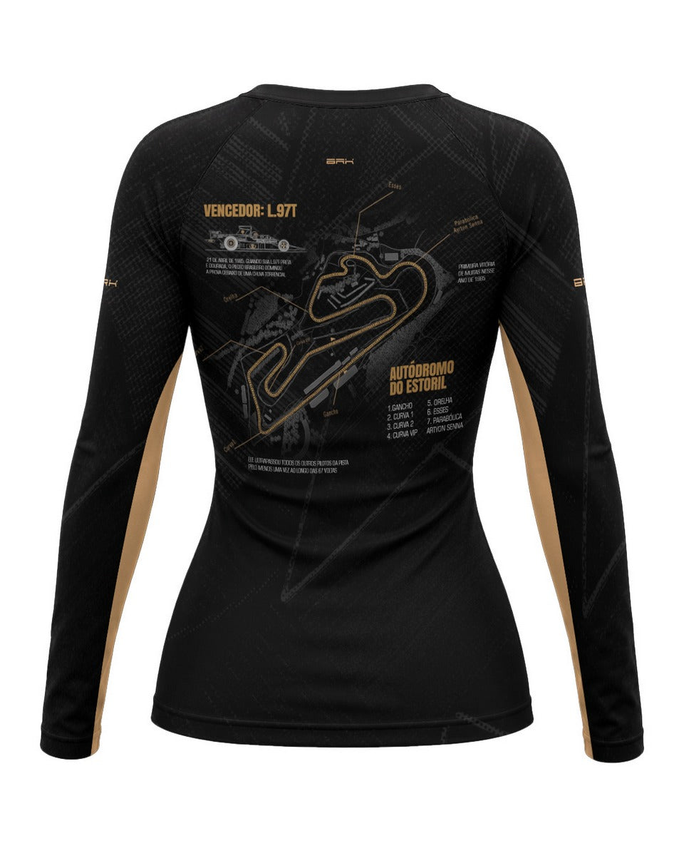 Camisa Segunda Pele Feminina Brk Fórmula 1 Autódromo do Estoril Lotus 97 com UV50+