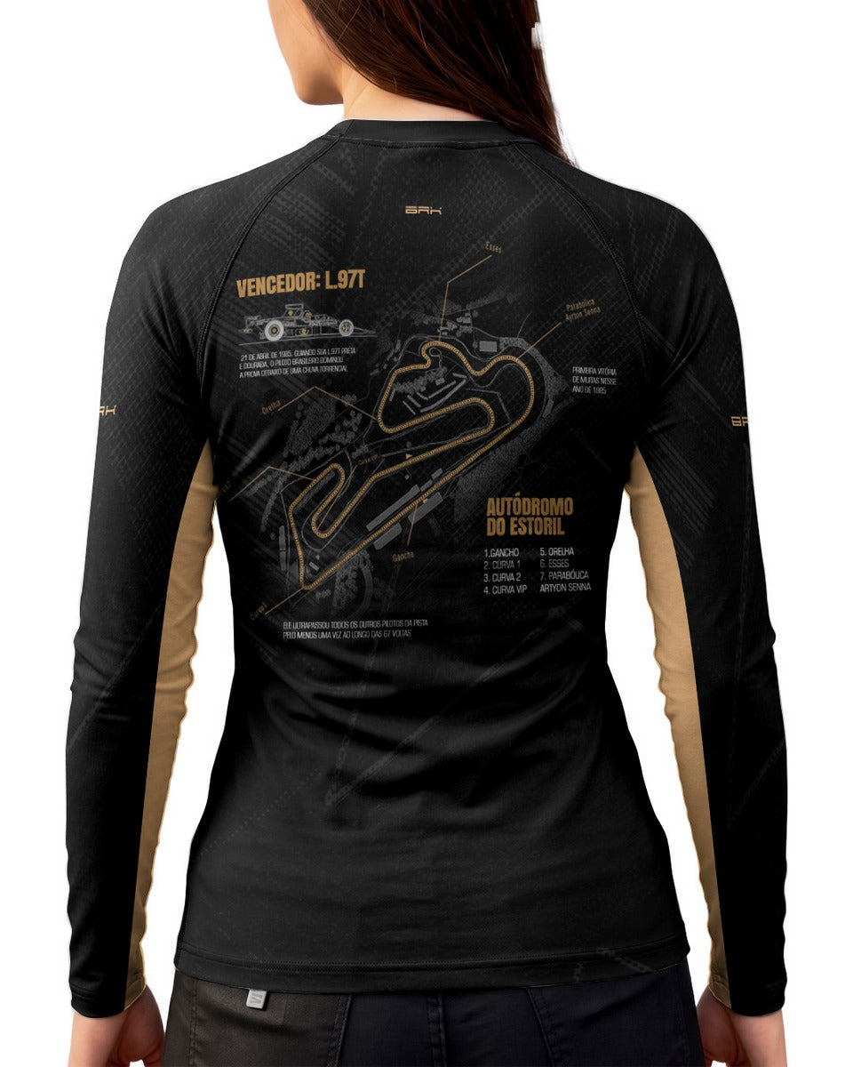 Camisa Segunda Pele Feminina Brk Fórmula 1 Autódromo do Estoril Lotus 97 com UV50+