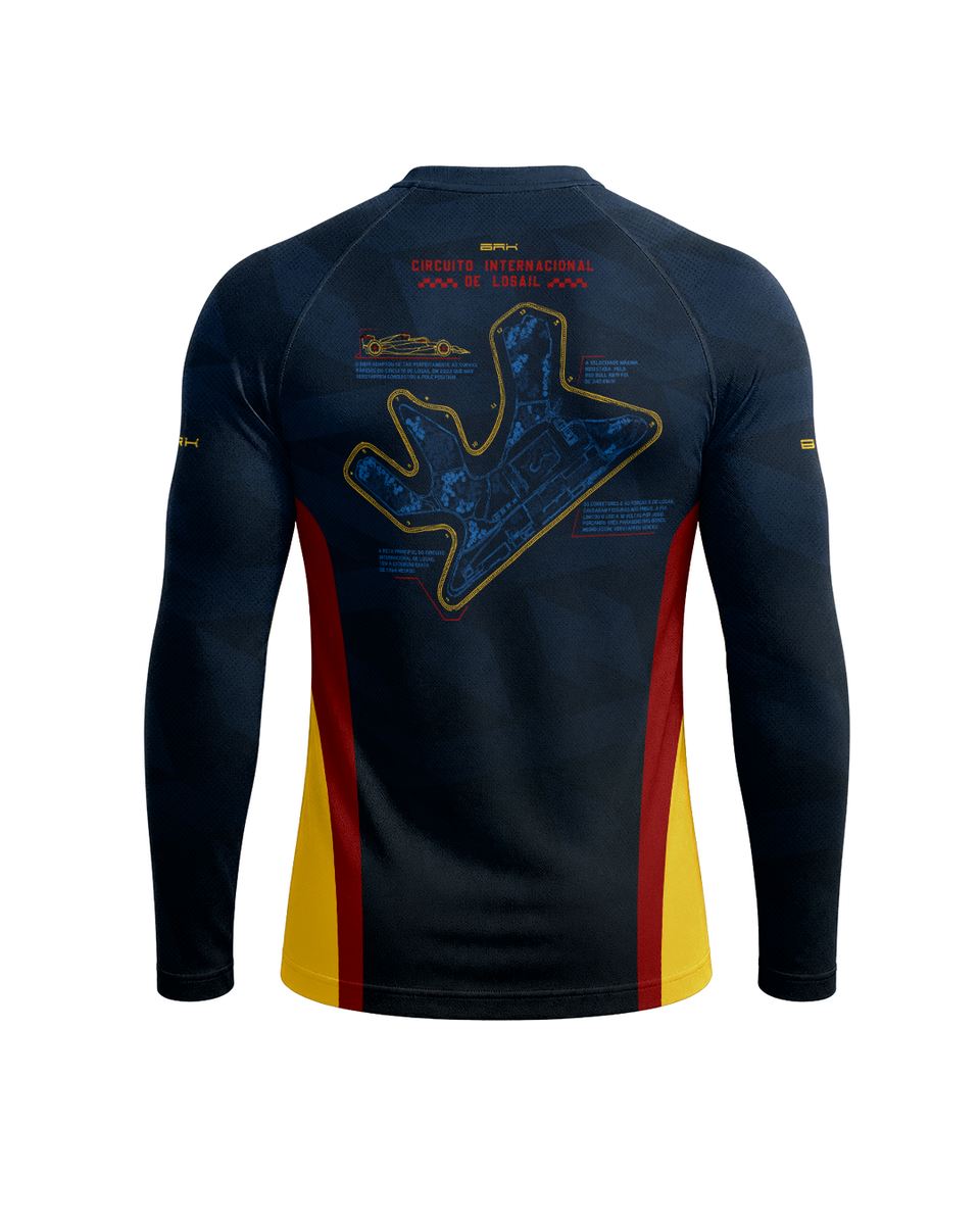 Camisa Segunda Pele Brk Fórmula 1 Circuito de Losail Red Bull RB19 Azul Escuro com UV50+