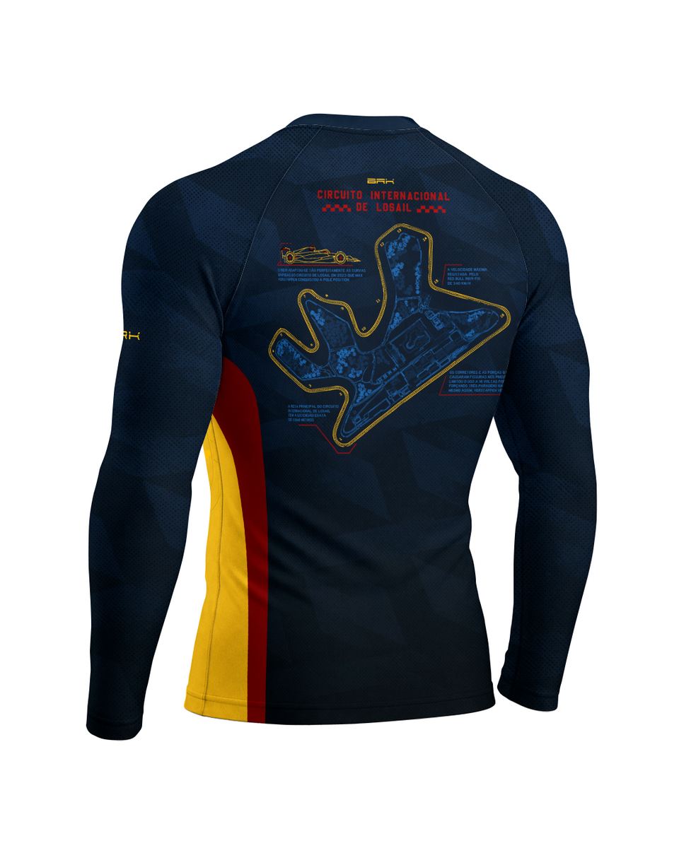 Camisa Segunda Pele Brk Fórmula 1 Circuito de Losail Red Bull RB19 Azul Escuro com UV50+