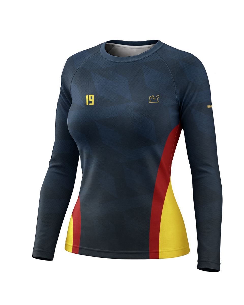 Camisa Segunda Pele Feminina Brk Fórmula 1 Circuito de Losail Red Bull RB19 Azul Escuro com UV50+