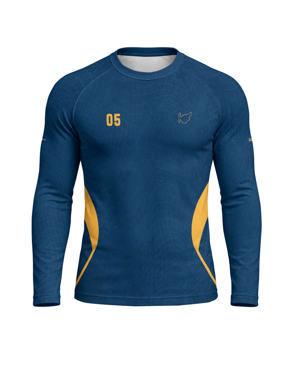 Camisa Segunda Pele Brk Fórmula 1 Circuito de Hungaroring Willians FW14B Azul e Amarelo com UV50+