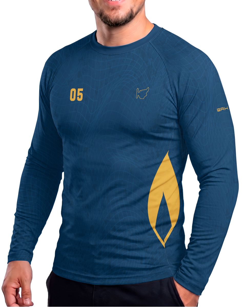 Camisa Segunda Pele Brk Fórmula 1 Circuito de Hungaroring Willians FW14B Azul e Amarelo com UV50+