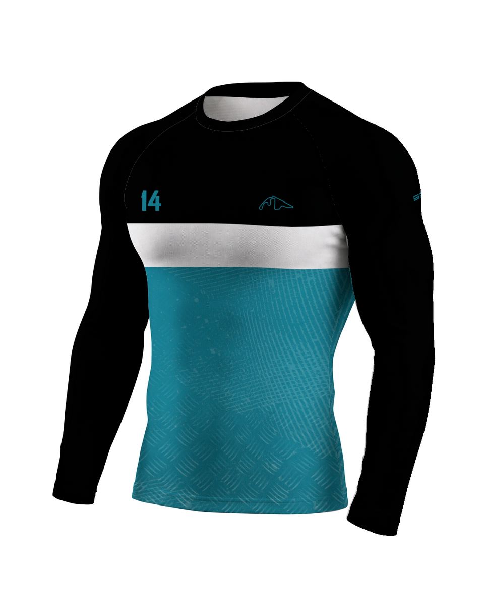 Camisa Segunda Pele Brk Fórmula 1 Circuito de Yas Marina Mercedes W07 Blue Legacy com UV50+