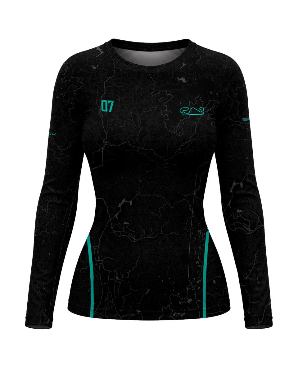 Camisa Segunda Pele Feminina Brk Fórmula 1 Mercedes Barcelona com UV50+