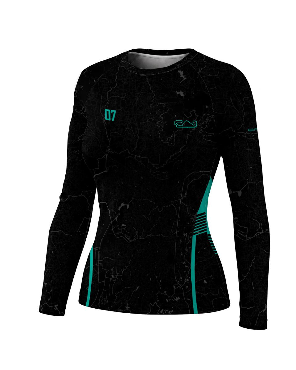Camisa Segunda Pele Feminina Brk Fórmula 1 Mercedes Barcelona com UV50+