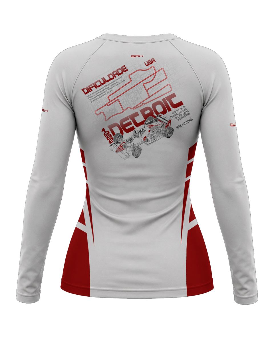 Camisa Segunda Pele Feminina Brk Fórmula 1 Mclaren Branca com UV50+