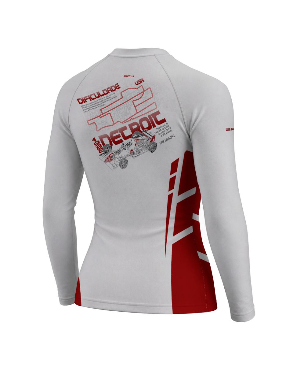 Camisa Segunda Pele Feminina Brk Fórmula 1 Mclaren Branca com UV50+
