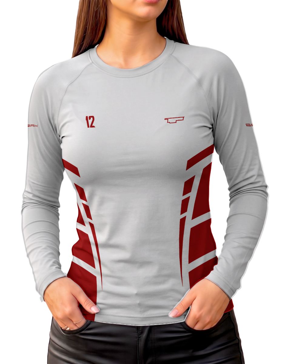 Camisa Segunda Pele Feminina Brk Fórmula 1 Mclaren Branca com UV50+
