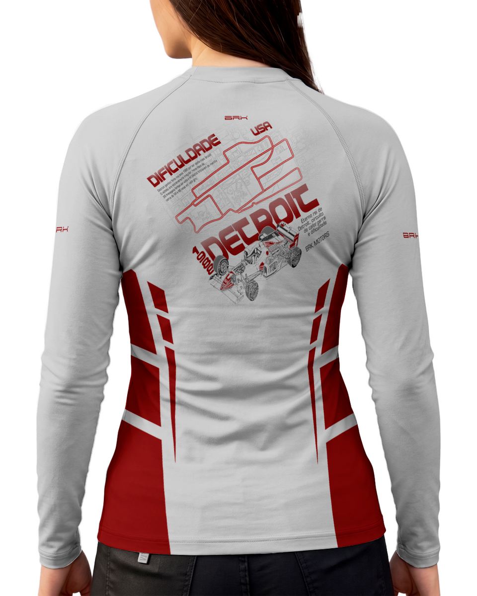 Camisa Segunda Pele Feminina Brk Fórmula 1 Mclaren Branca com UV50+