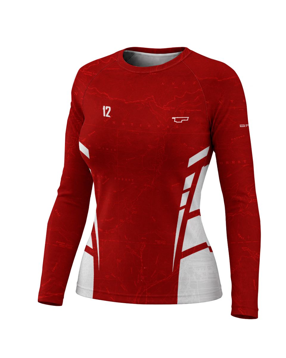 Camisa Segunda Pele Feminina Brk Fórmula 1 Mclaren Vermelha com UV50+