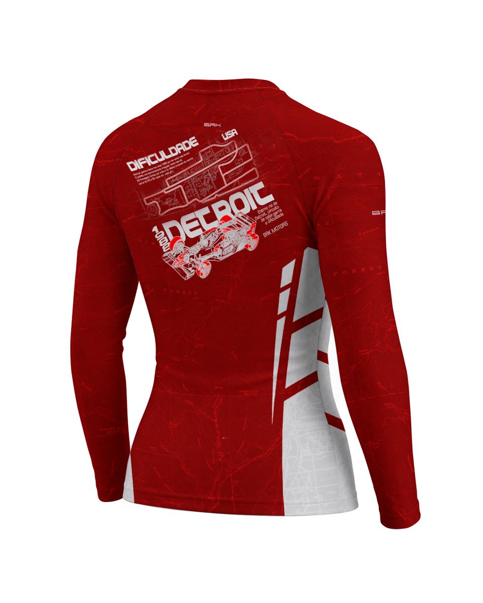 Camisa Segunda Pele Feminina Brk Fórmula 1 Mclaren Vermelha com UV50+