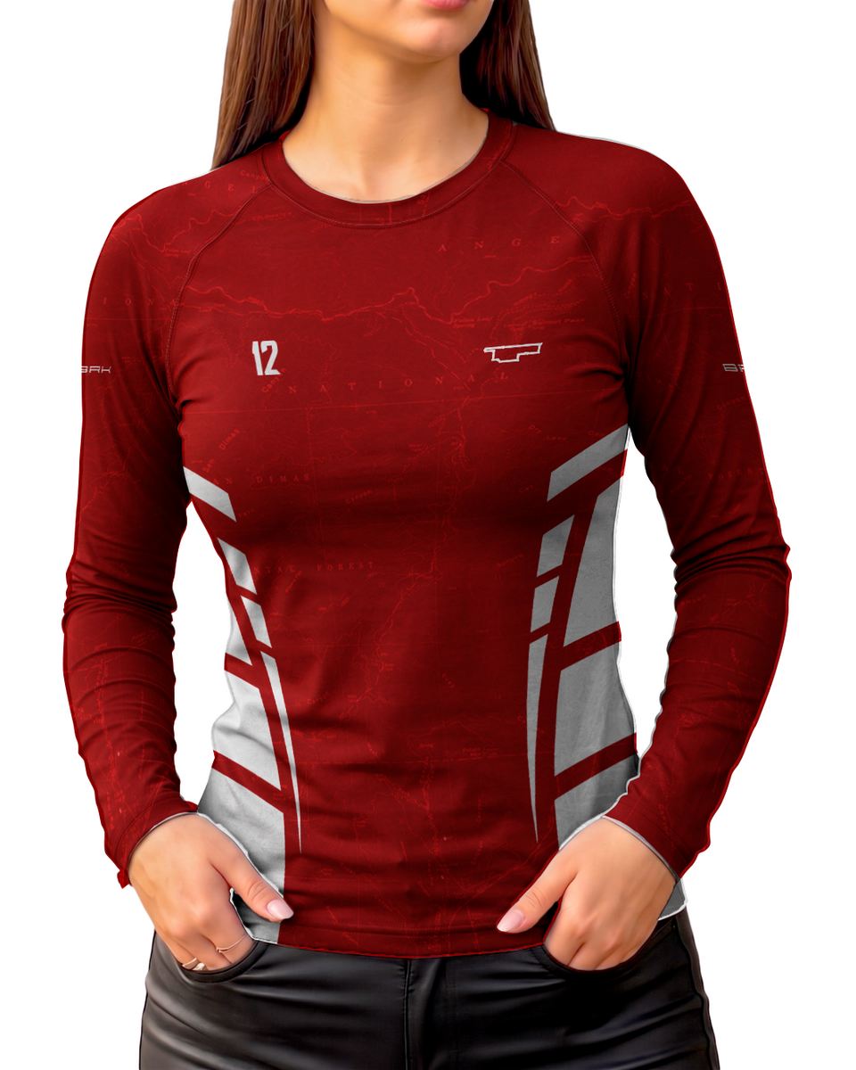 Camisa Segunda Pele Feminina Brk Fórmula 1 Mclaren Vermelha com UV50+