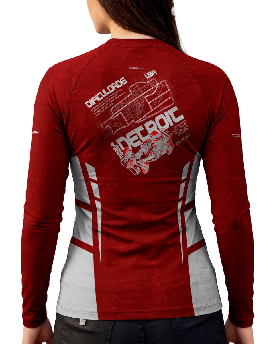 Camisa Segunda Pele Feminina Brk Fórmula 1 Mclaren Vermelha com UV50+