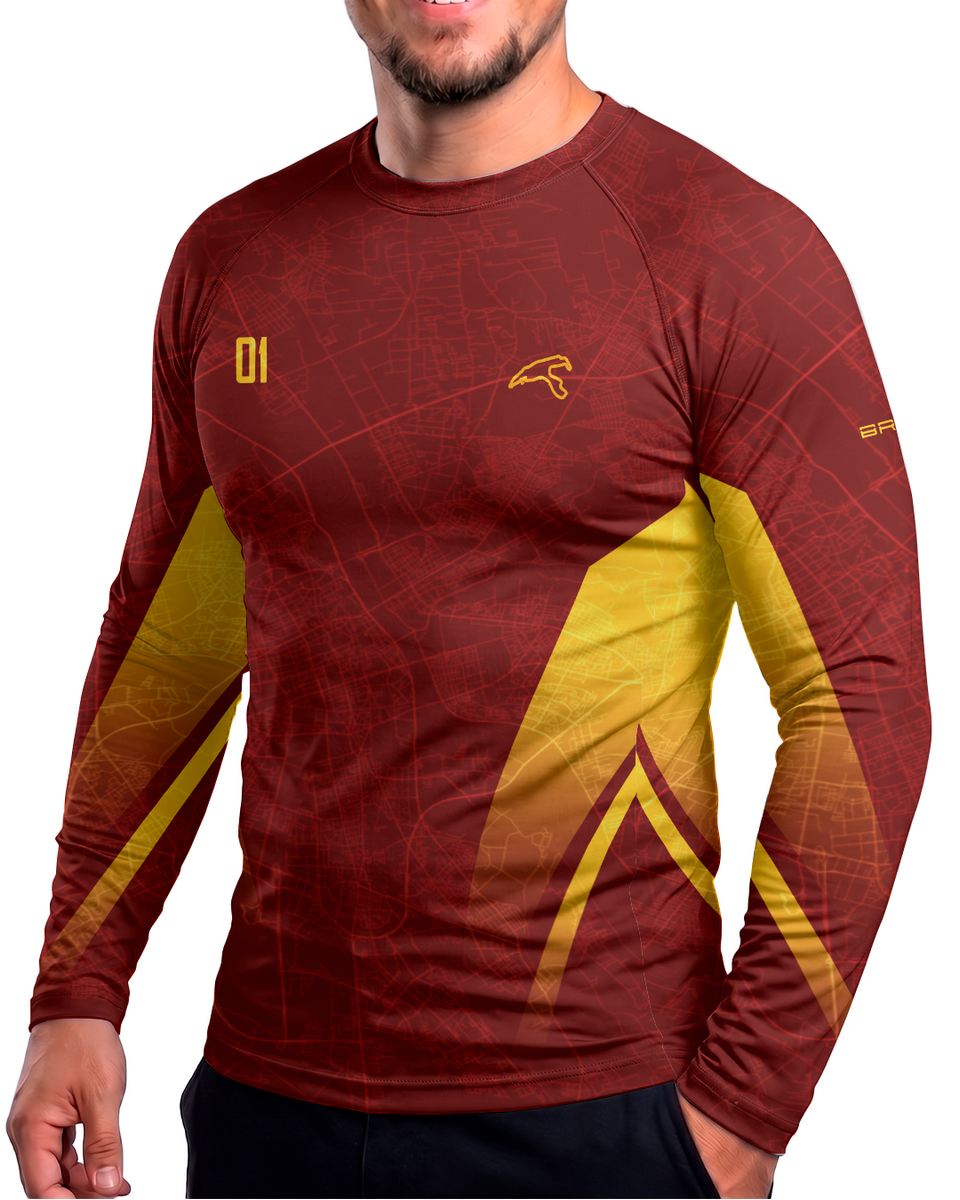 Camisa Segunda Pele Brk Fórmula 1 F2002 Vermelha com UV50+