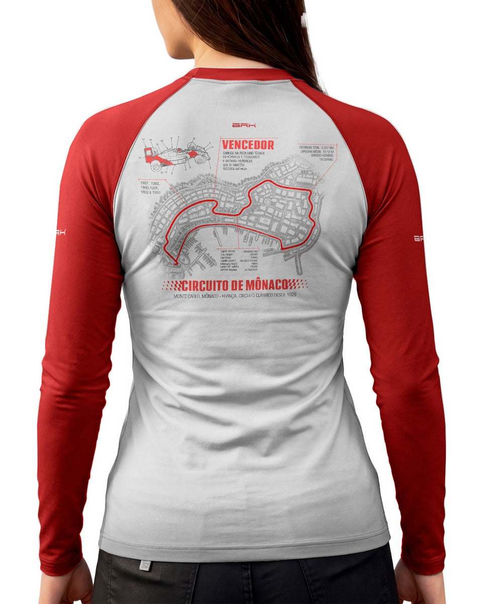 Camisa Segunda Pele Feminina Brk Fórmula 1 Circuito de Mônaco com UV50+