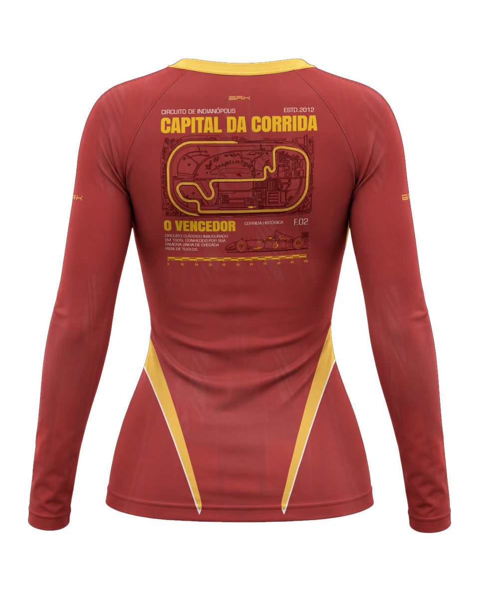 Camisa Segunda Pele Feminina Brk Fórmula 1 Indianópolis Capital da Corrida com UV50+