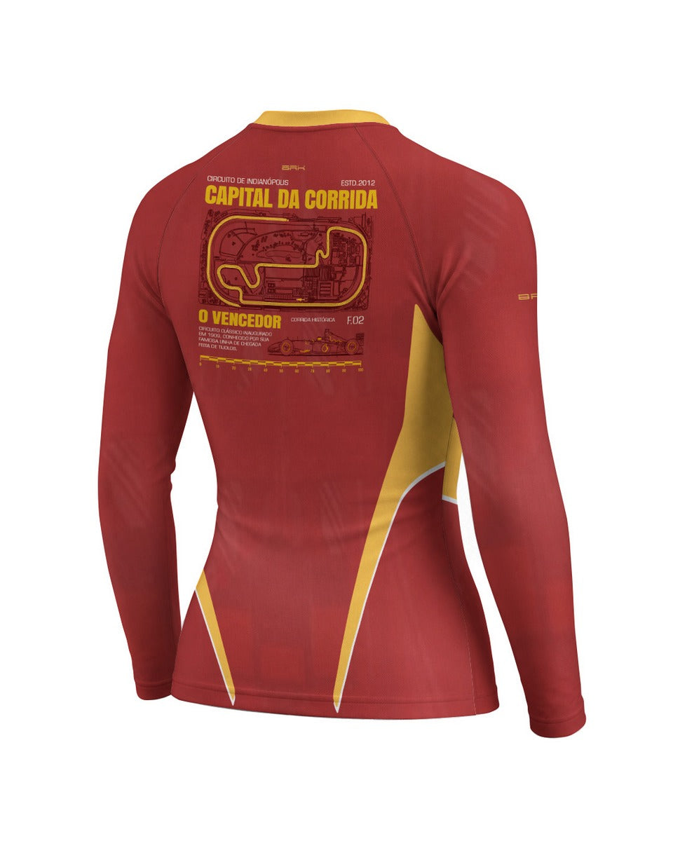 Camisa Segunda Pele Feminina Brk Fórmula 1 Indianópolis Capital da Corrida com UV50+