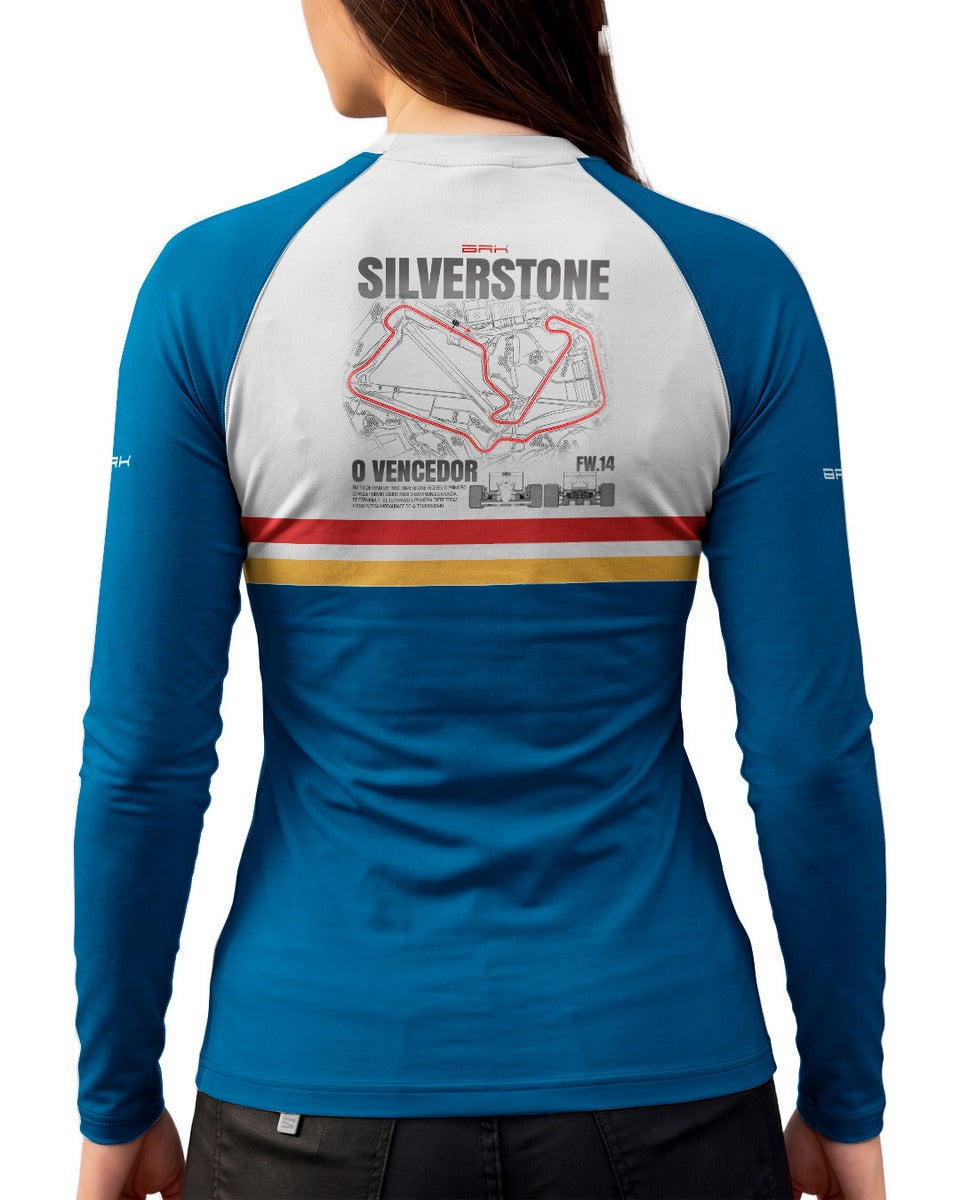 Camisa Segunda Pele Feminina Brk Fórmula 1 FW14B Silverstone com UV50+