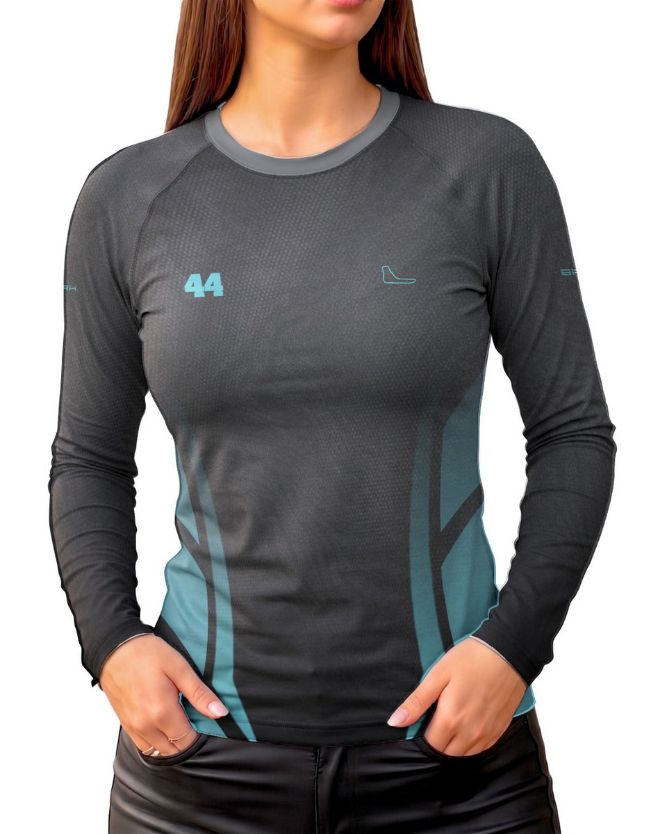 Camisa Segunda Pele Feminina Brk Fórmula 1 Mercedes W07 Monza com UV50+