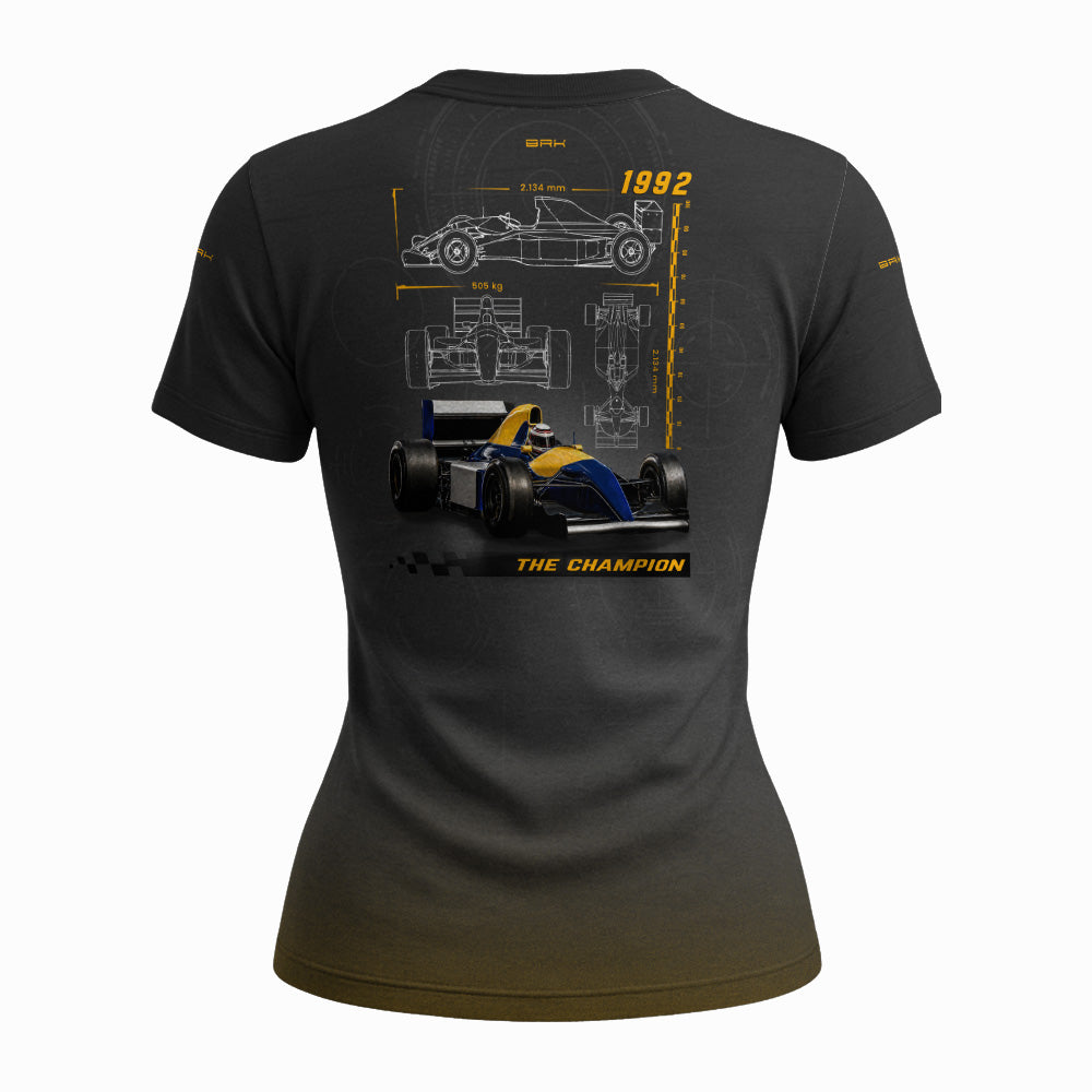 Camisa Feminina Fórmula 1 Brk Willians FW14B Cinza e Laranja  com Proteção UV50