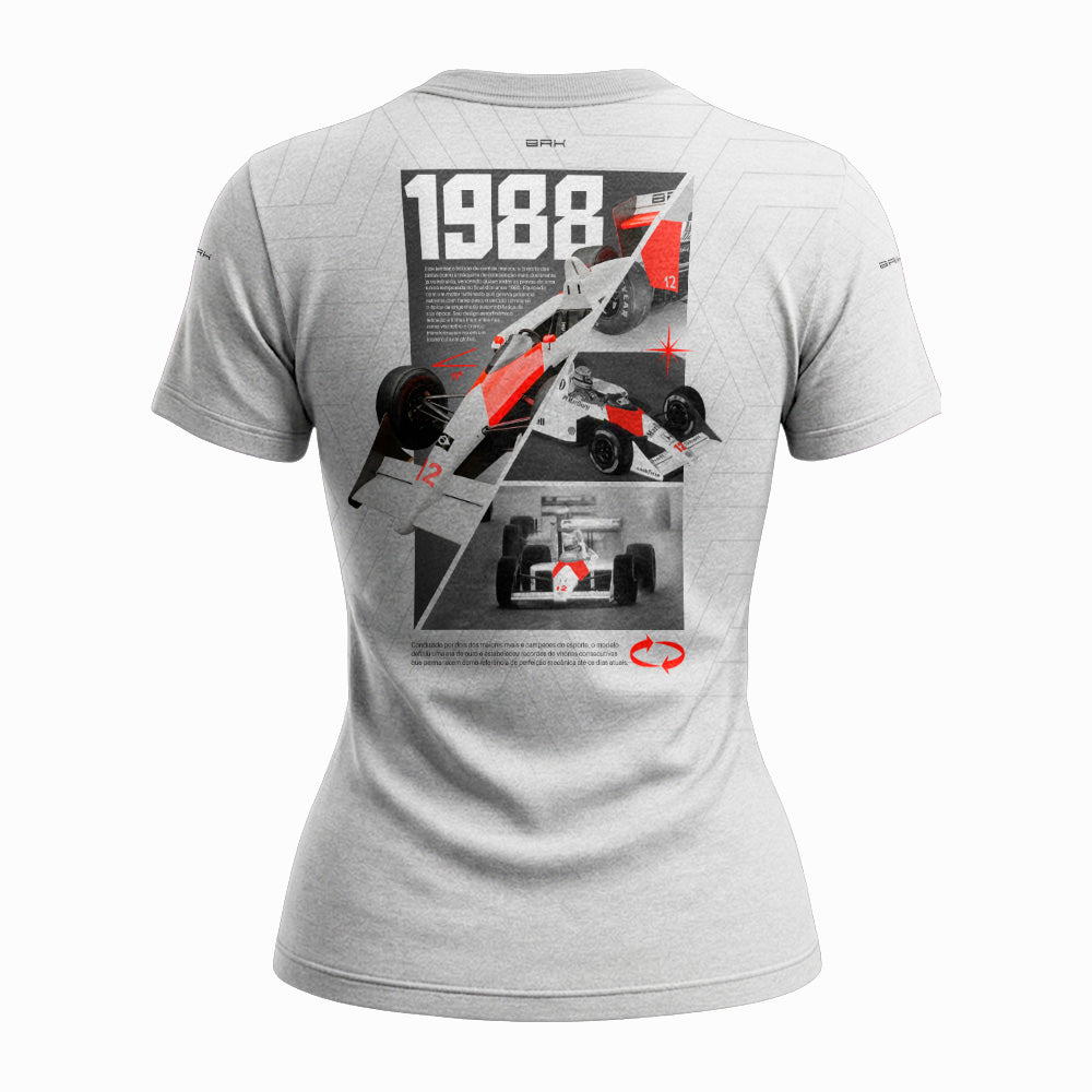 Camisa Feminina Fórmula 1 Brk Mclaren Branca com Proteção UV50