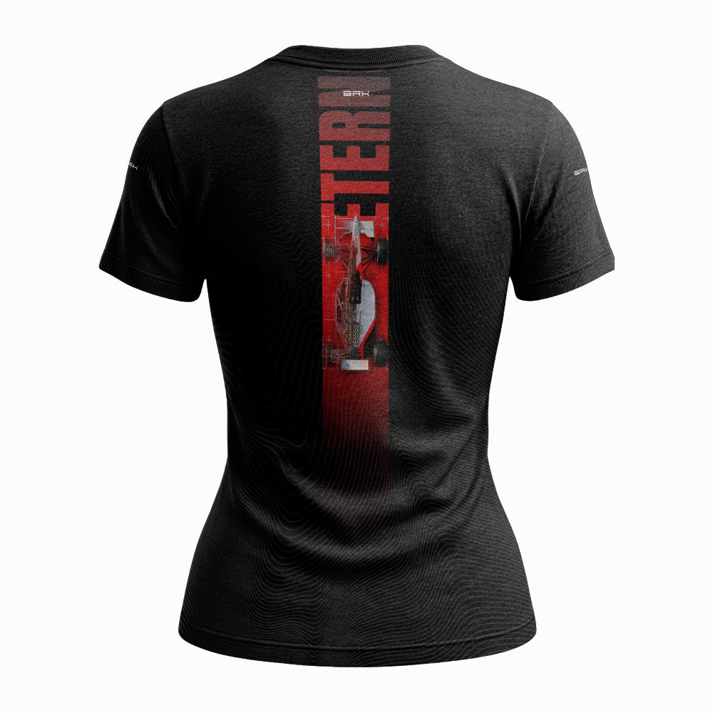 Camisa Feminina Fórmula 1 Brk Mclaren Eterno Senna Preta com Proteção UV50