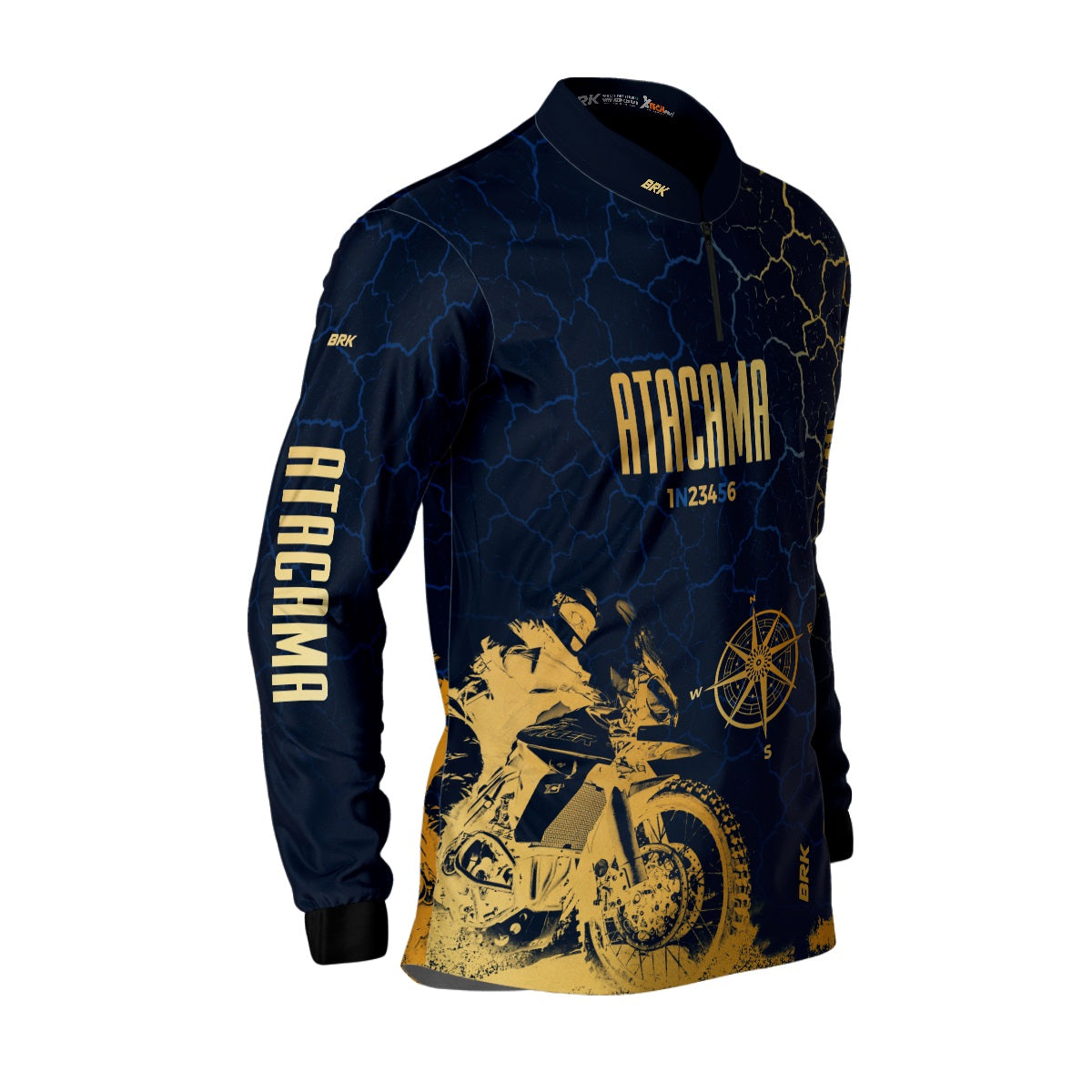 Camisa de Expedição Atacama Chile Azul e Dourado com UV50 - Envio Imediato