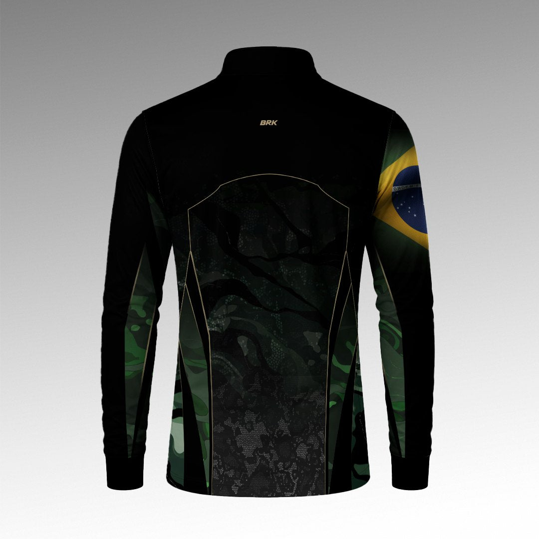 Camisa Agro Brk Camuflada Bandeira do Brasil com Proteção Solar UV50+