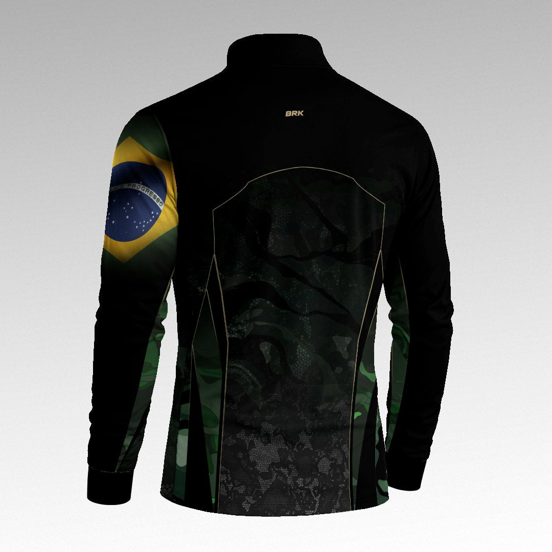 Camisa Agro Brk Camuflada Bandeira do Brasil com Proteção Solar UV50+