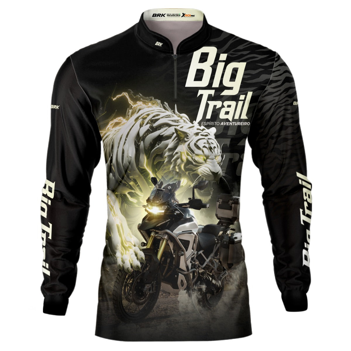 Kit Casal Camisas UV50 Tiger 1200 Rally Pro Preta com Proteção UV50