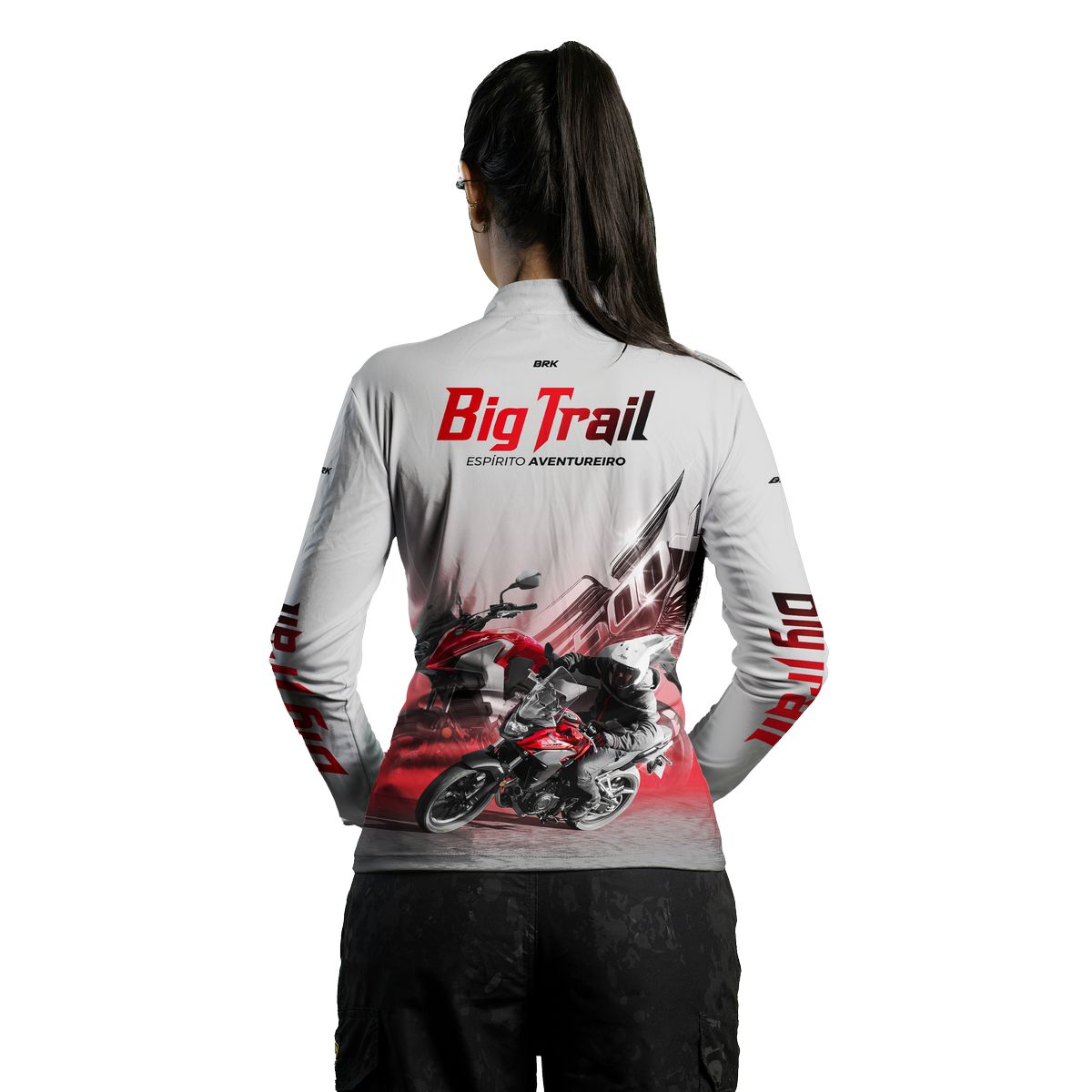 Camisa de Motociclismo Feminina Brk CB 500X Branca com Proteção Solar UV50+