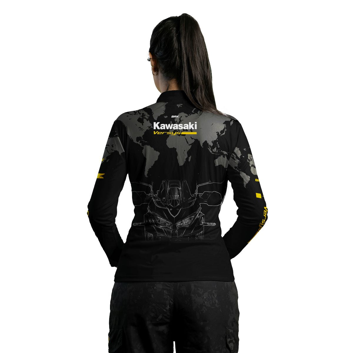 Camisa Feminina Brk Motociclismo Kawasaki Versys com Proteção Solar UV50+