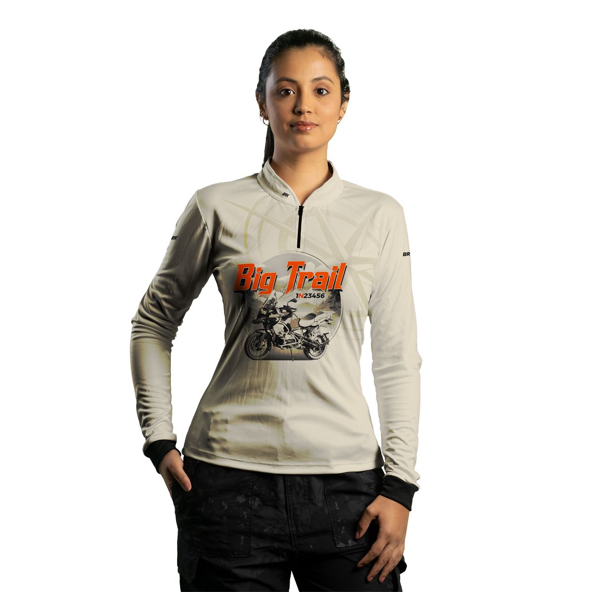 Camisa de Motociclismo Feminina Brk Big Trail Simples com Proteção Solar UV50+
