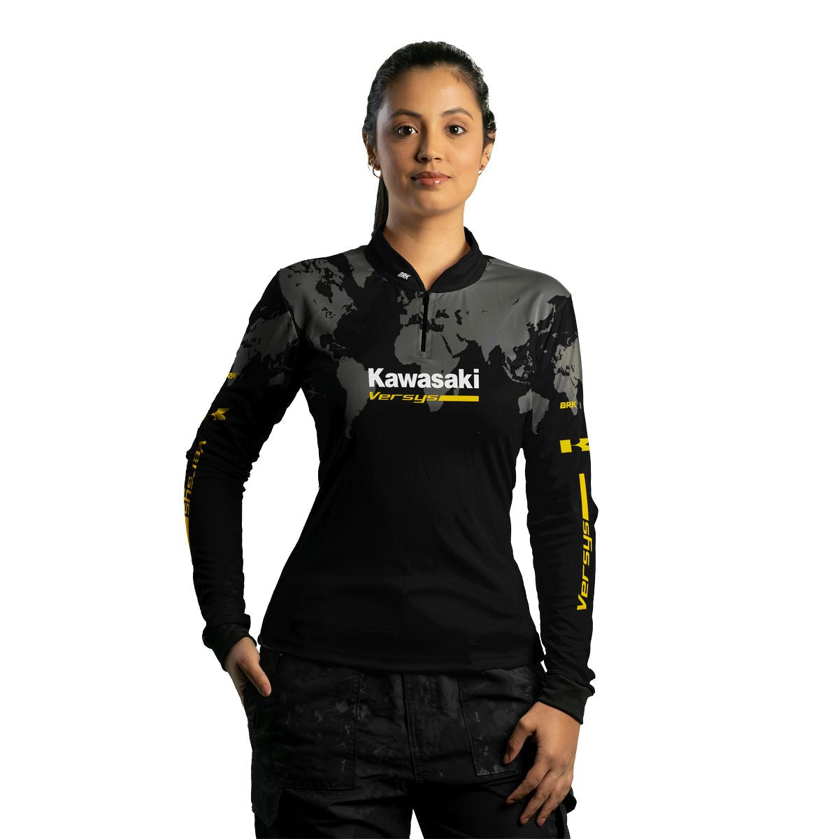 Camisa Feminina Brk Motociclismo Kawasaki Versys com Proteção Solar UV50+