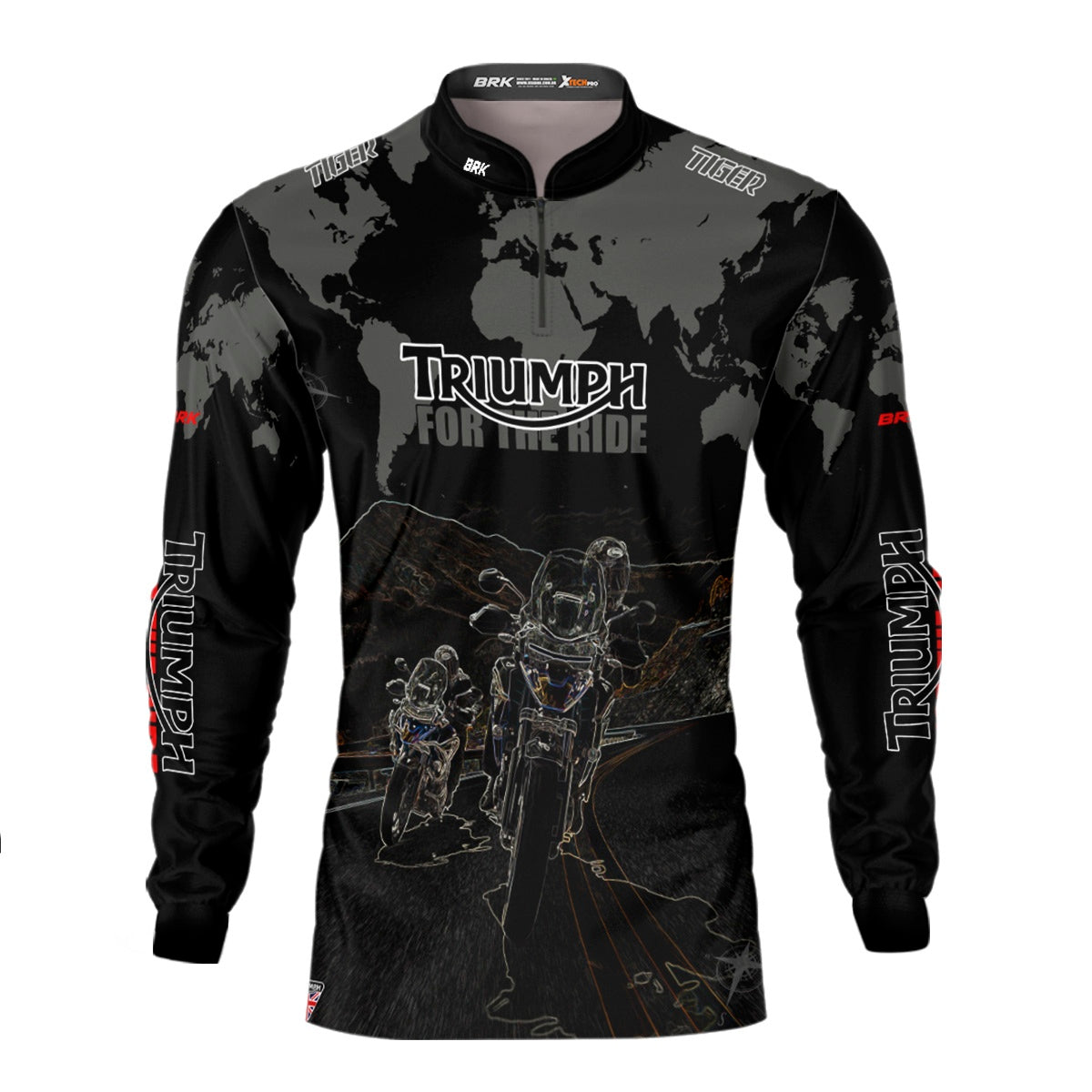 Kit Casal Camisas UV50 Triumph Tiger for the Ride com Proteção UV50