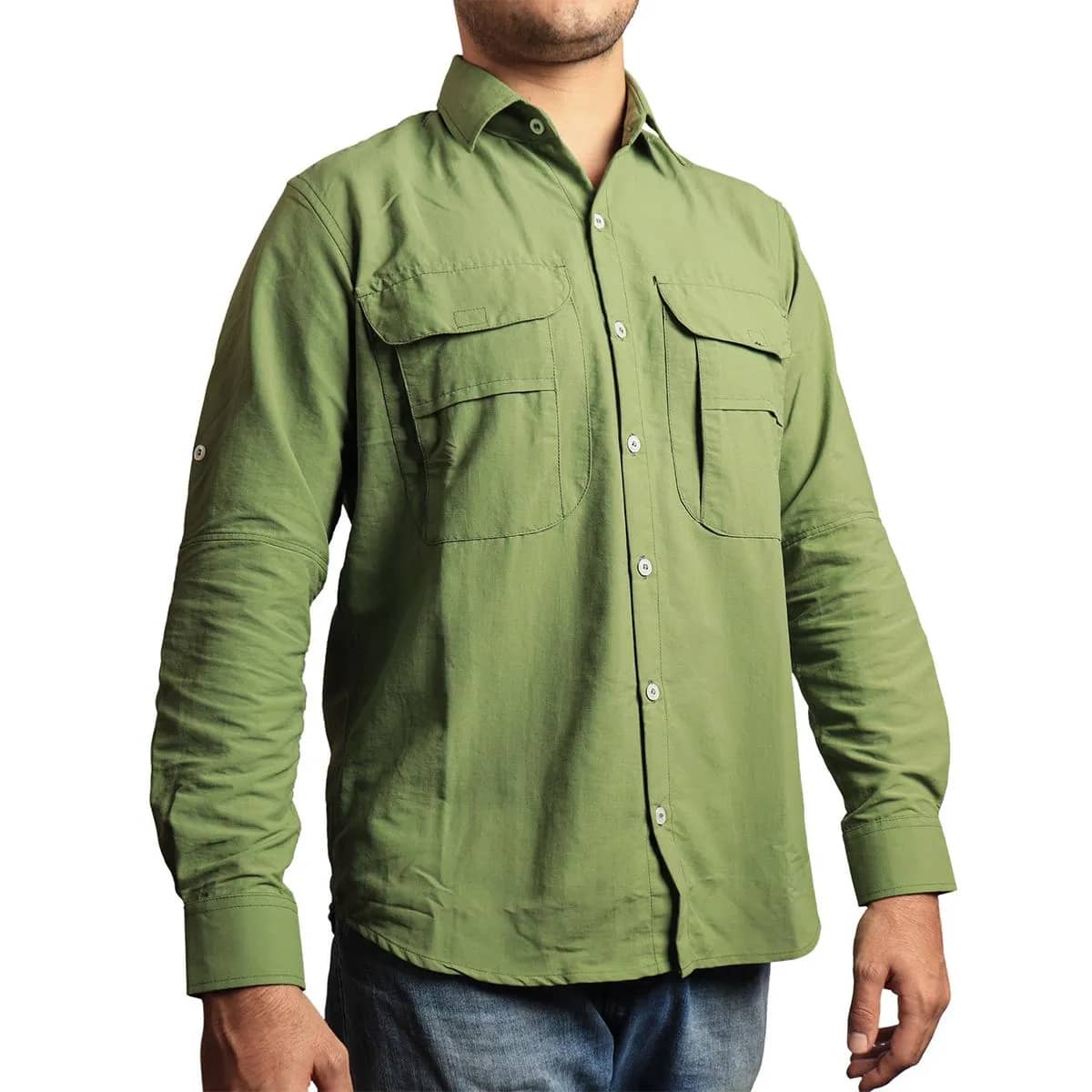 Camisa de Botão Brk Verde Aventura com Proteção UV50+