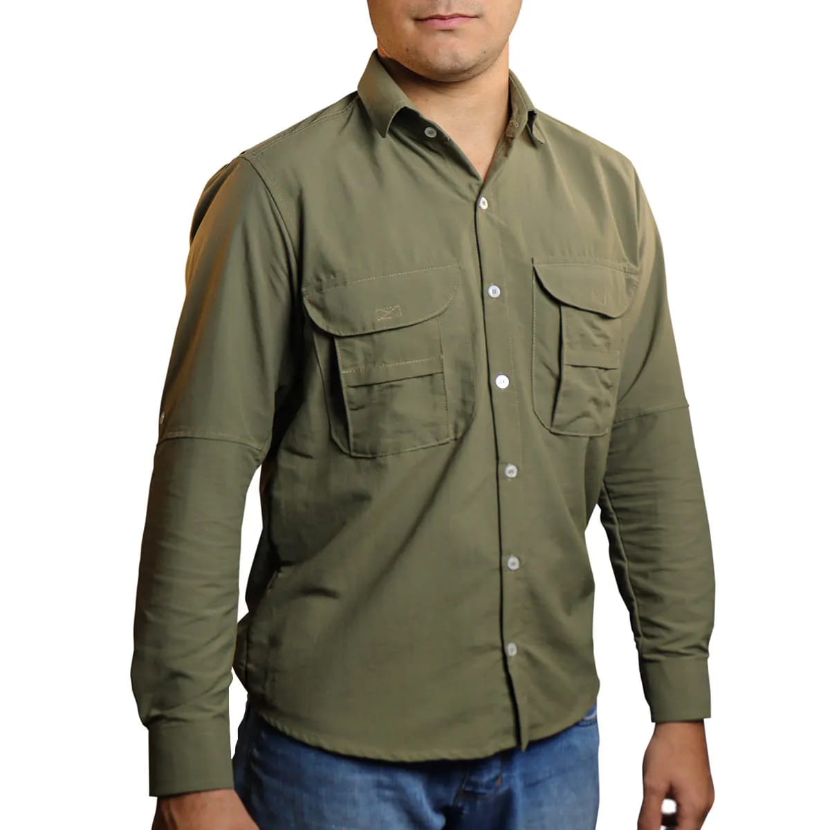 Camisa de Botão Brk Caqui com Proteção UV50+