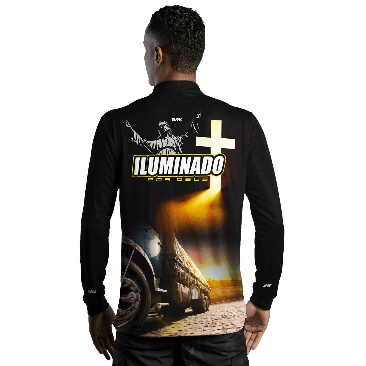 Camisa de Caminhão Brk Iluminado Por Deus Fé com Proteção UV50+