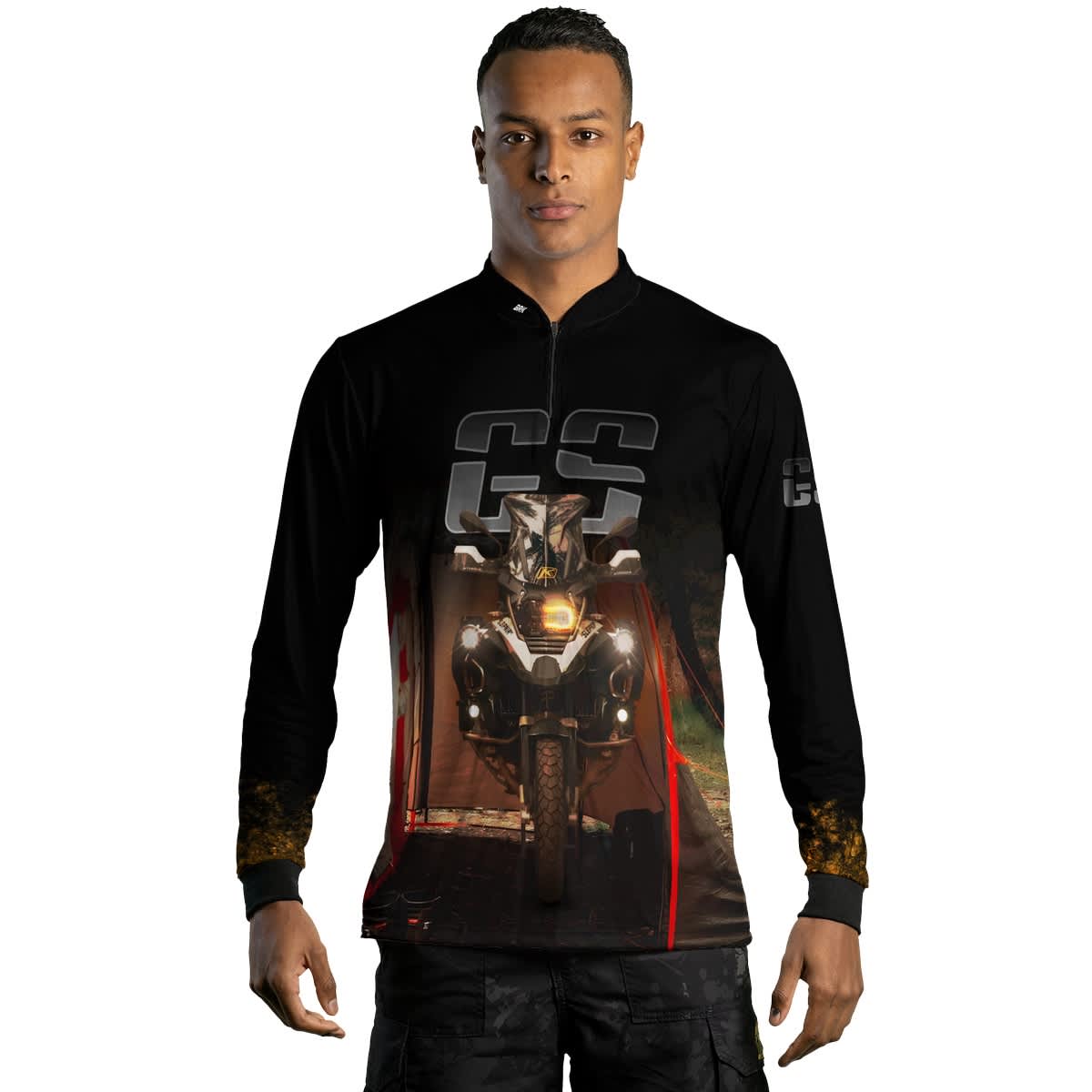 Camisa de Motociclismo Brk Preta Big Trail GS com Proteção Solar UV50+