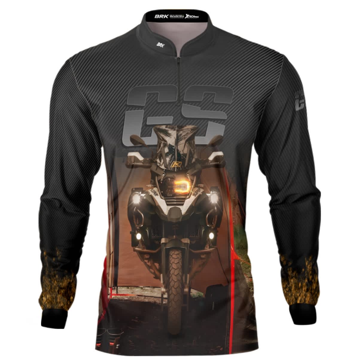 Camisa de Motociclismo Brk Preta Big Trail GS com Proteção Solar UV50+