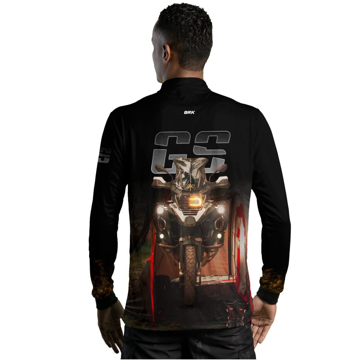 Camisa de Motociclismo Brk Preta Big Trail GS com Proteção Solar UV50+