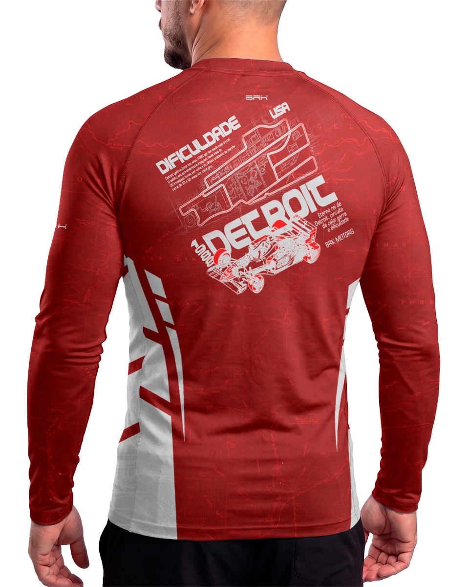 Camisa Segunda Pele Brk Fórmula 1 Vermelha com UV50+