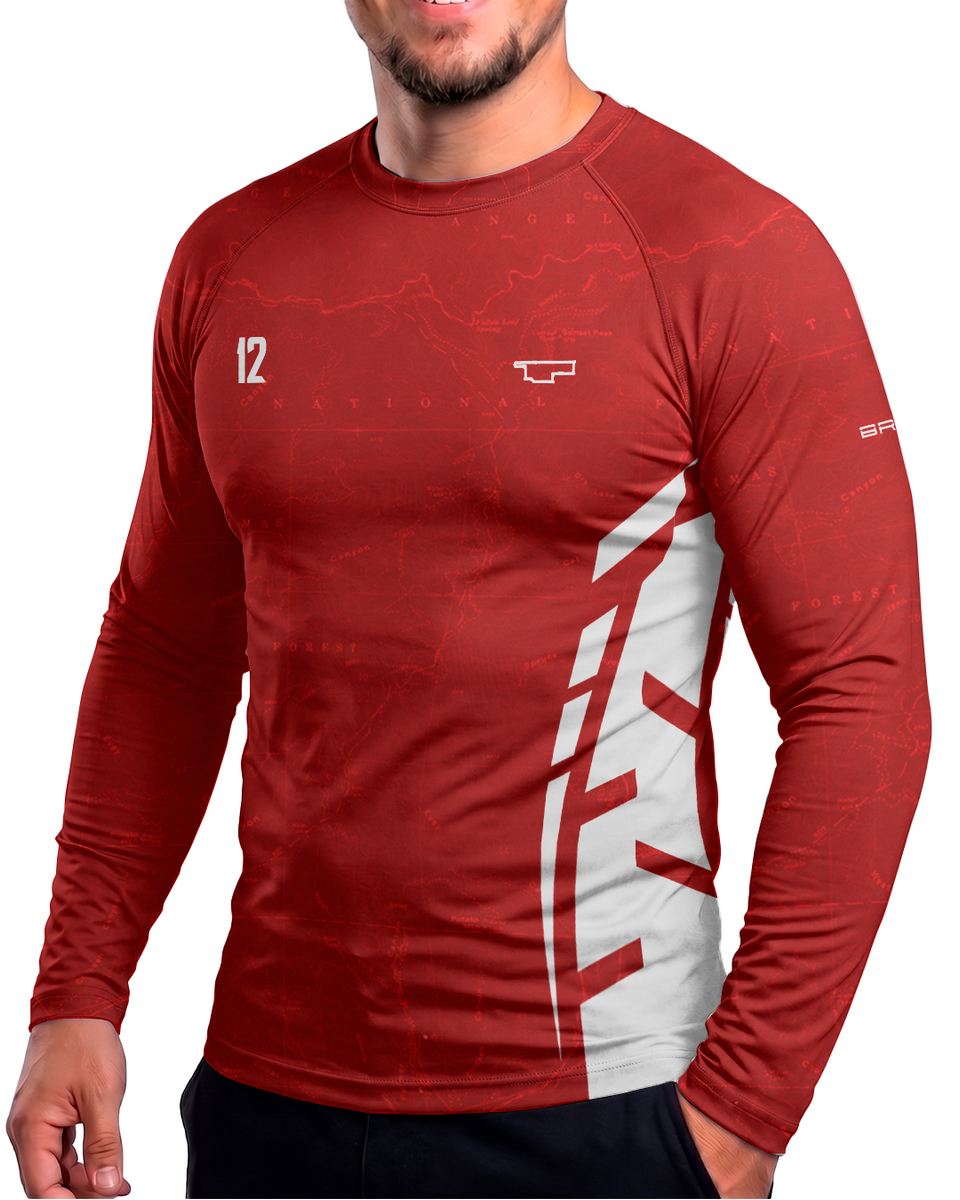 Camisa Segunda Pele Brk Fórmula 1 Vermelha com UV50+