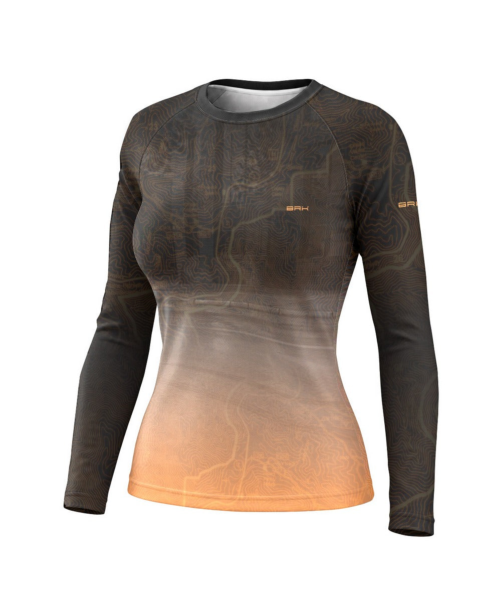 Camisa Segunda Pele Feminina Brk Custom Fat Boy Harley Laranja com UV50+