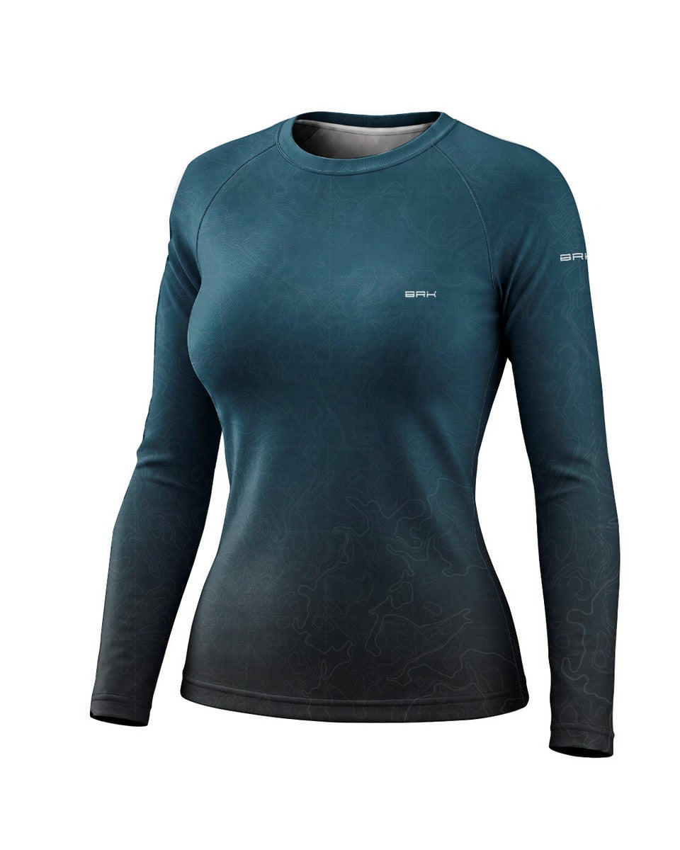 Camisa Segunda Pele Feminina Custom Meteor Azul Clean com UV50+