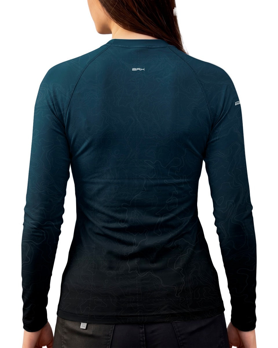 Camisa Segunda Pele Feminina Custom Meteor Azul Clean com UV50+