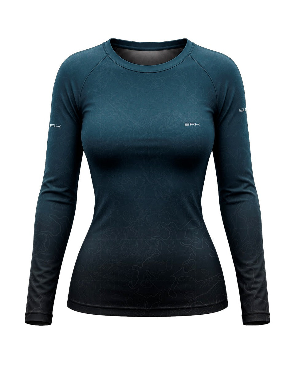 Camisa Segunda Pele Feminina Custom Meteor Azul Clean com UV50+