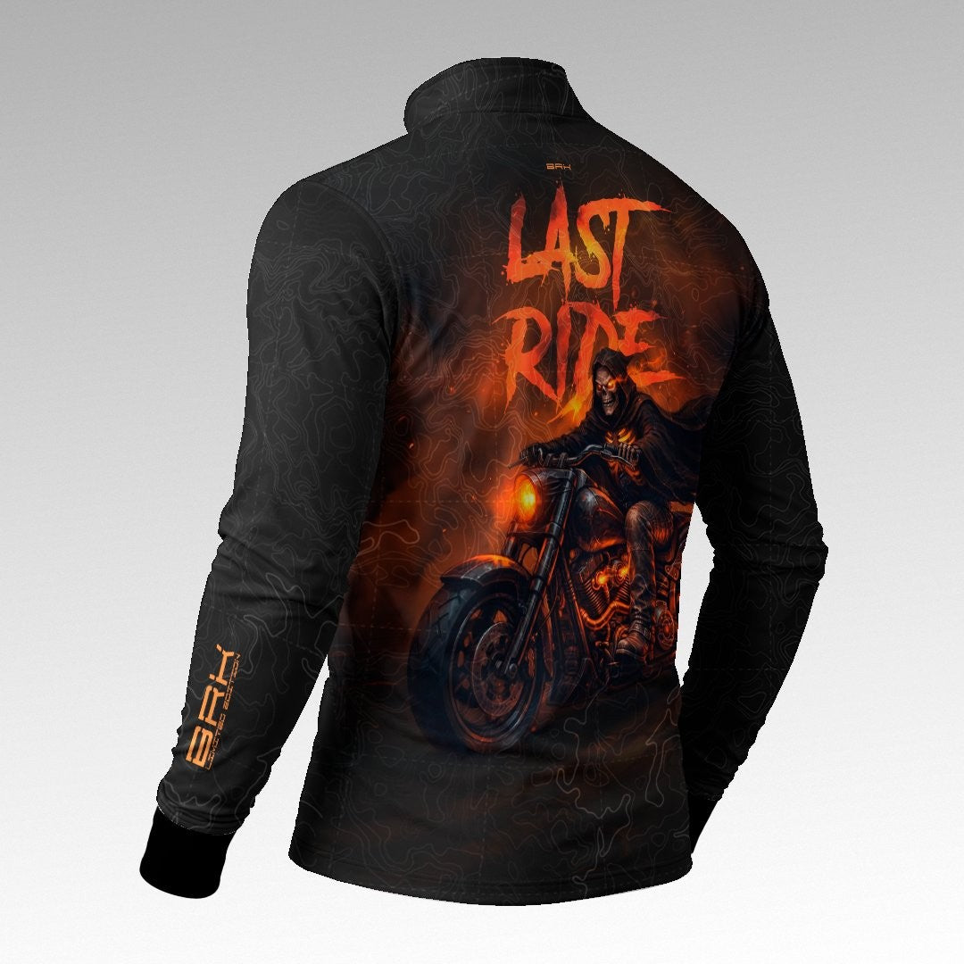 Camisa Halloween Last Ride Black and Orange com Proteção UV50+