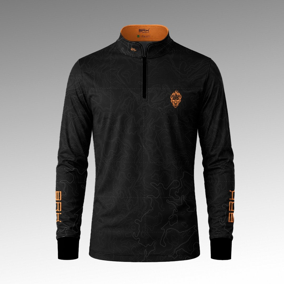 Camisa Halloween Last Ride Black and Orange com Proteção UV50+
